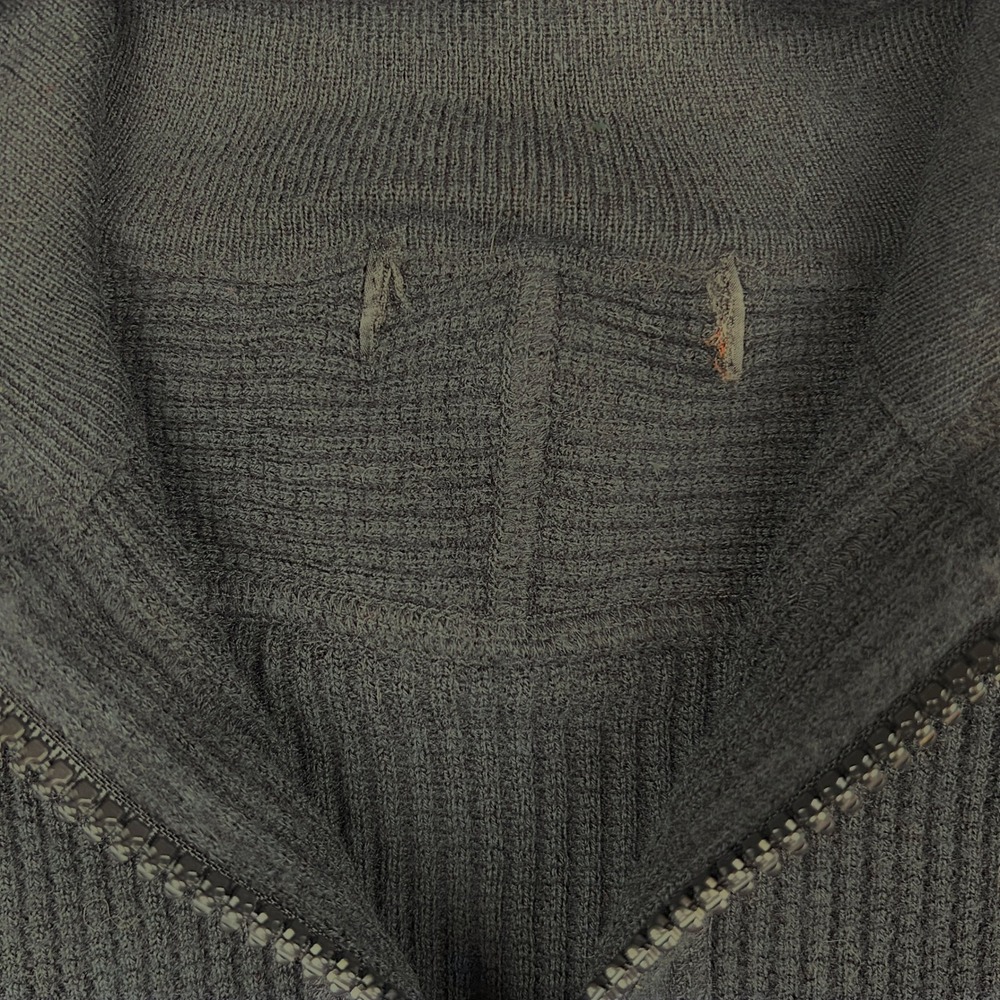Vintage Burberry Tactical Quarter-Zip Ribbed Knit Wool Sweater Black Men's M - Picture 10 of 10